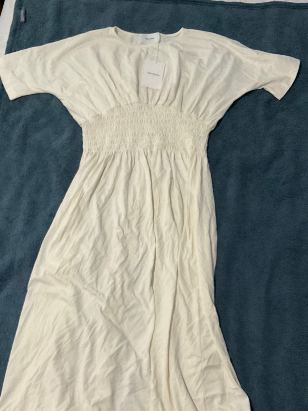 Women’s Cream Smocked Waist Maxi Dress